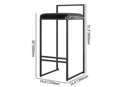 Girona - Tabouret de bar moderne en velours